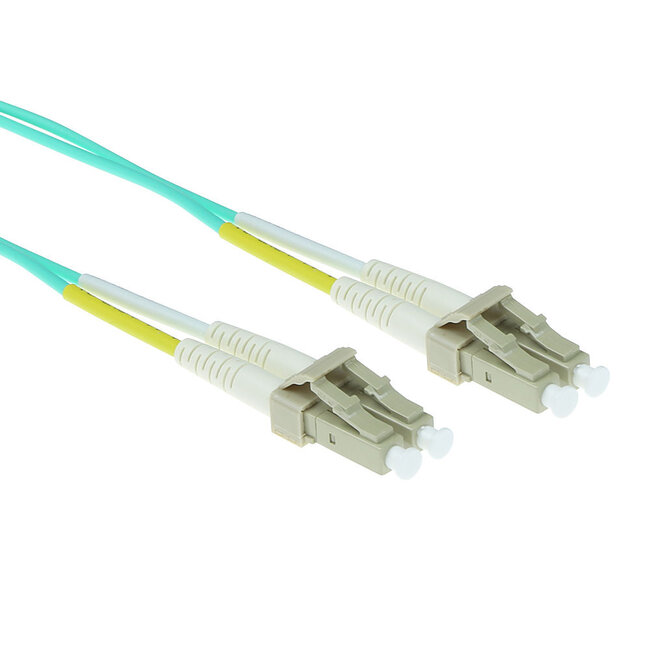 Premium LC/UPC Duplex optical fiber kabel | OM3 | LSZH | turquoise | 10 meter
