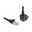 FTP CAT6 netwerk verlengkabel | haakse inbouwconnector | PVC | zwart | 1 meter