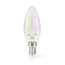 LED-Filamentlamp E14 | Kaars | 2.2 W | 470 lm | 2700 K | Warm Wit | Retrostijl | 1 Stuks | Doorzichtig
