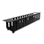 Delock 19″ 2U Cable Management Routing Panel with opening and edge protection black
