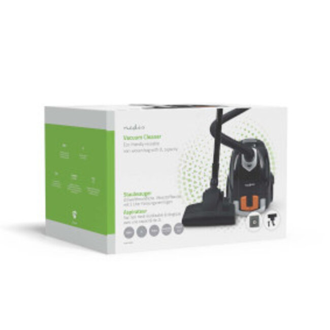 Stofzuiger | Met Zak | 700 W | Stof capaciteit: 2.0 l | Combi-Borstel | Actieradius: 7.50 m | Hepa 12 | Oranje / Zwart