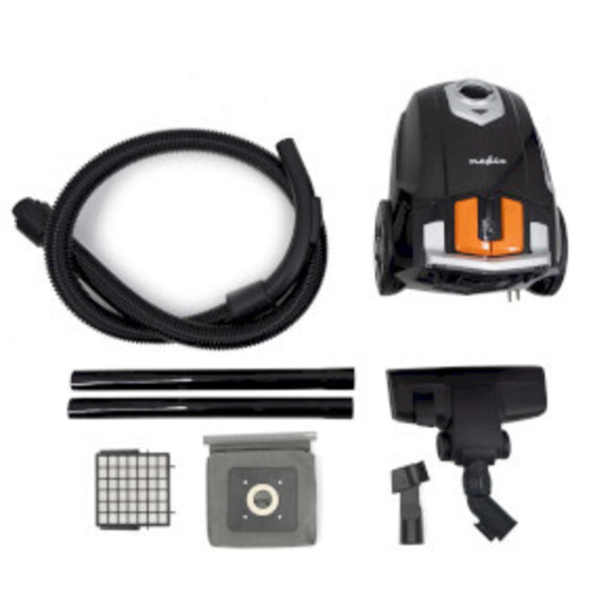 Stofzuiger | Met Zak | 700 W | Stof capaciteit: 2.0 l | Combi-Borstel | Actieradius: 7.50 m | Hepa 12 | Oranje / Zwart