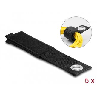 DeLOCK Delock Heavy-duty Hook-and-loop strap with fastening eye L 508 x W 50 mm black 5 pieces