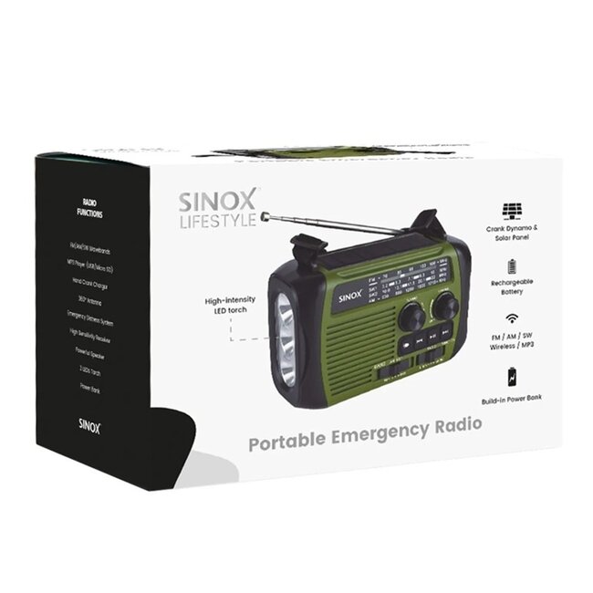 Sinox Lifestyle Noodradio, BT Speaker, Power bank and flashlight - all in one