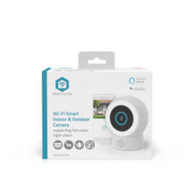 SmartLife Camera voor Buiten | Wi-Fi | Spotlight | 3MP Full HD 1296p | IP65 | Cloud Opslag (optioneel) / microSD (niet inbegrepen) / Onvif | 5 V DC | Met bewegingssensor | Nachtzicht | Wit