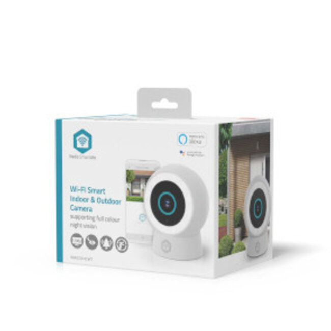 SmartLife Camera voor Buiten | Wi-Fi | Spotlight | 3MP Full HD 1296p | IP65 | Cloud Opslag (optioneel) / microSD (niet inbegrepen) / Onvif | 5 V DC | Met bewegingssensor | Nachtzicht | Wit