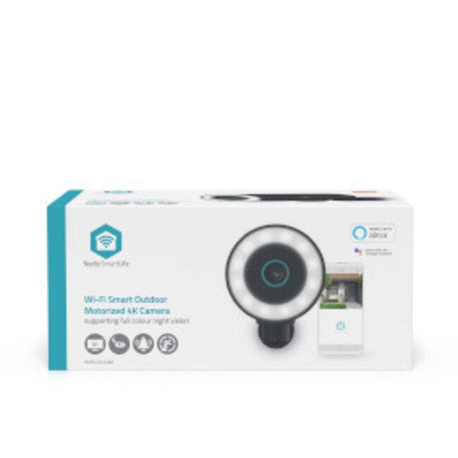 SmartLife Camera voor Buiten | Wi-Fi | Spotlight | 4K / 3840x2160 | IP65 | Cloud Opslag (optioneel) / microSD (niet inbegrepen) / Onvif | 5 V DC | Met bewegingssensor | Nachtzicht | Zwart