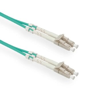 Roline Low Loss LC/UPC Duplex optical fiber kabel | OM3 | LSZH | turquoise | 15 meter