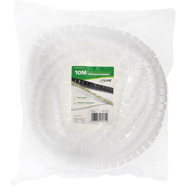 InLine® flexibler Kabelkanal 10m, weiß, 25mm