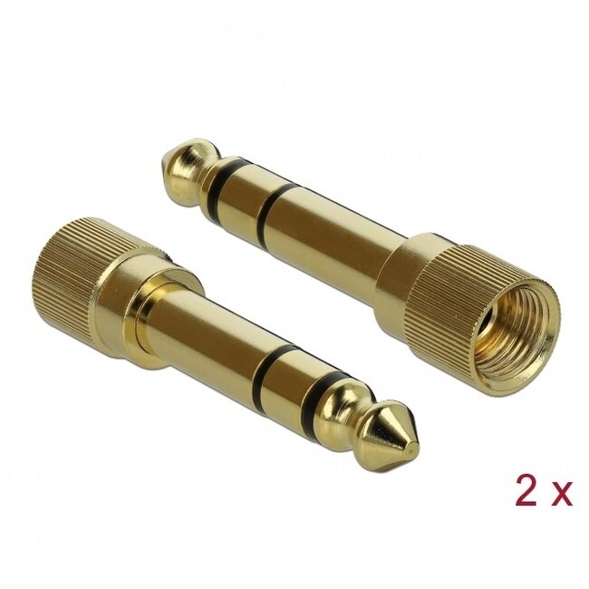 Delock 3,5mm Jack spiraalkabel met schroefbare 6,35mm Jack adapters | 1 meter