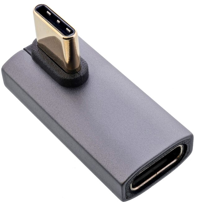 USB-C haakse adapter | links/rechts (gedraaid) | USB4 40 Gbps | PD 240W | 8K 60Hz | metaal