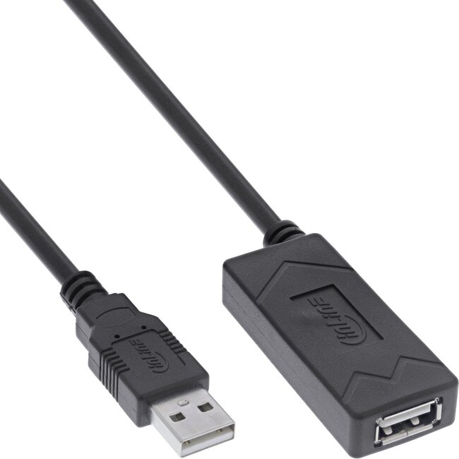 InLine actieve USB-A verlengkabel | voeding via USB-C poort | USB2.0 | 5 meter