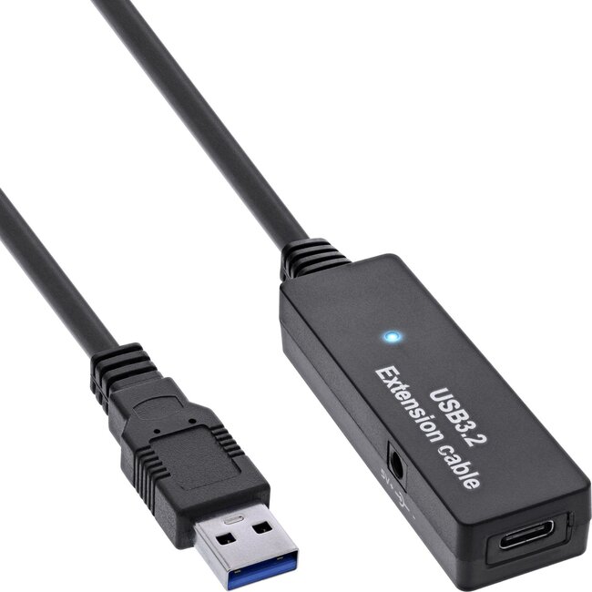 InLine USB-A - USB-C actieve verlengkabel | USB3.0 5 Gbps | 5 meter