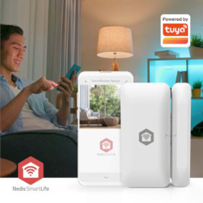 SmartLife Slimme Deur/Raam Sensor | Zigbee 3.0 | Batterij Gevoed | Android™ / IOS | Wit