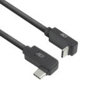 ACT ACT USB 3.0 10Gbps 60W USB Type-C® (haaks links/rechts) naar USB Type-C® (haaks boven/beneden) kabel, 1 meter