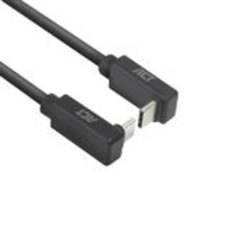 ACT ACT USB 3.0 10Gbps 60W USB Type-C® (haaks boven/beneden) naar USB Type-C® (haaks boven/beneden) kabel, 0,5 meter