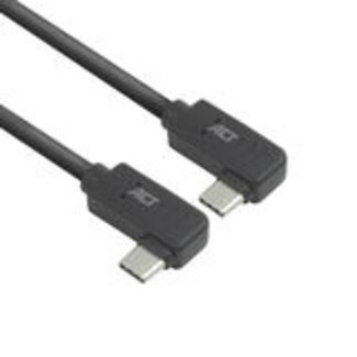 ACT ACT USB 3.0 10Gbps 60W USB Type-C® (haaks links/rechts) naar USB Type-C® (haaks links/rechts) kabel, 0,5 meter