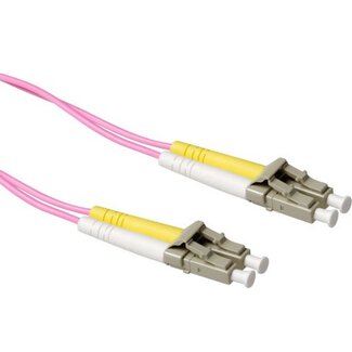 ACT Premium LC/UPC Duplex optical fiber kabel | OM4 | LSZH | paars | 15 meter