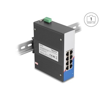 DeLOCK Delock Industrial Gigabit Ethernet Switch 8 Port RJ45 for DIN rail