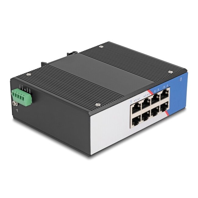 Delock Industrial Gigabit Ethernet Switch 8 Port RJ45 for DIN rail
