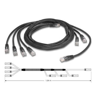 DeLOCK Delock RJ45 Trunk Cable 4 x plug to 4 x plug Cat.5e UTP black