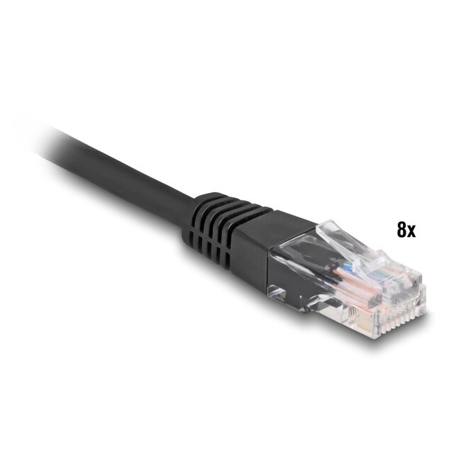 Delock RJ45 Trunk Cable 4 x plug to 4 x plug Cat.5e UTP black