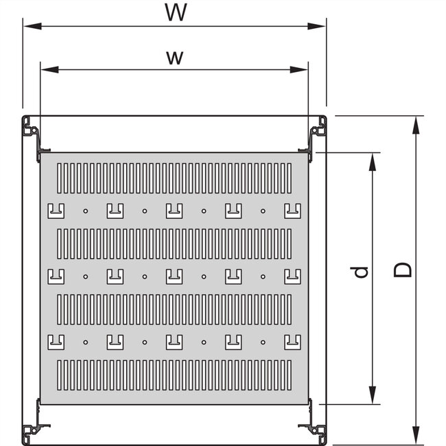 SCHROFF Fachboden, stationär - 19"FACHB.STAT.600B 740T 7021