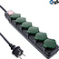 InLine® Outdoor contactdoos, 6-voudig aardingscontact, IP44, met schakelaar, 10m