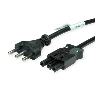 Bachmann BACHMANN Zuleitung H05VV-F 3G1,5mm²  3m, Schwarz Italien P40 Stecker 16A Kupplung