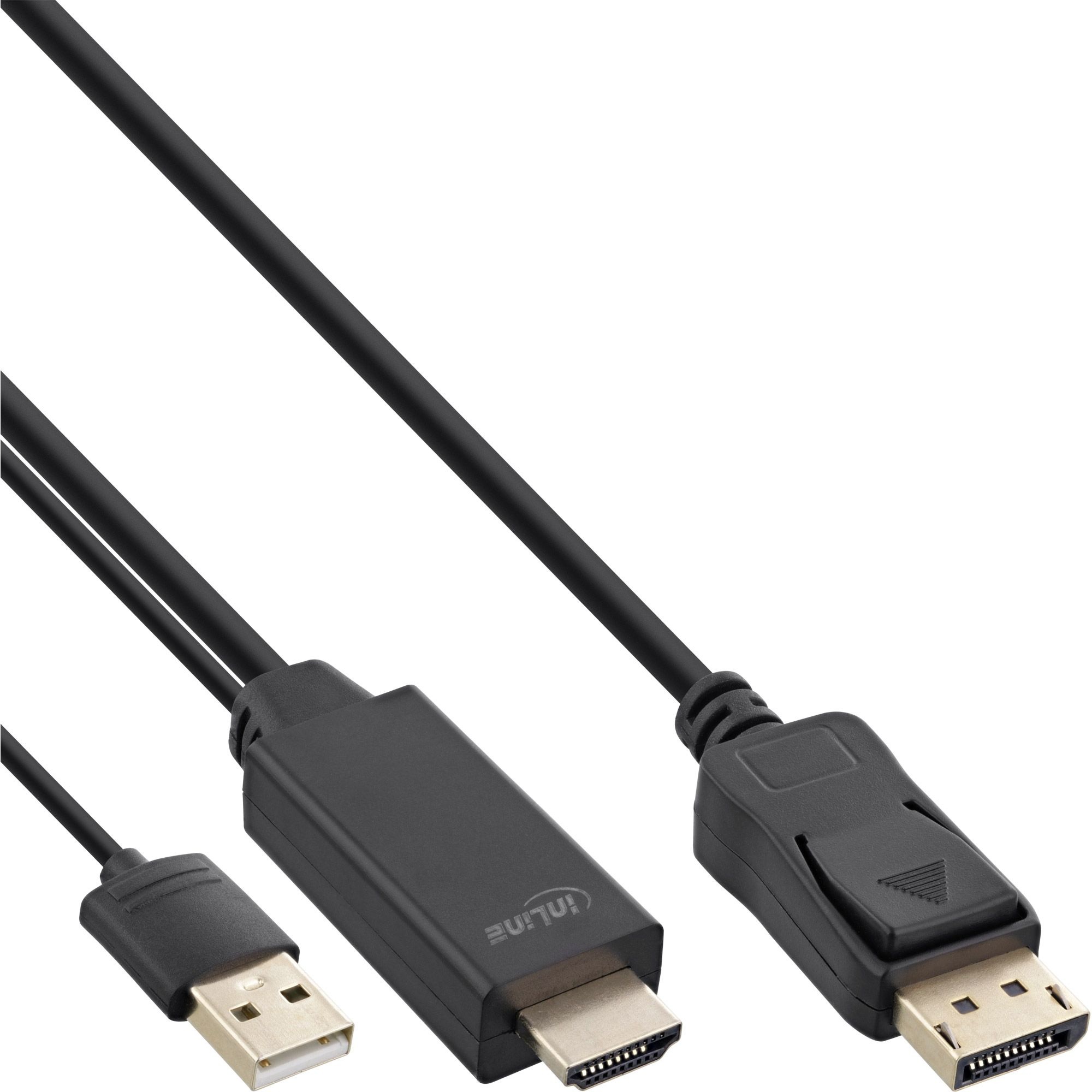 InLine 17165P. Snoerlengte: 5 m, Aansluiting 1: DisplayPort, Aansluiting 2: HDMI + USB. Type verpakking: Zak