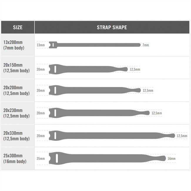 VELCRO® One Wrap® Bindband 20 mm x 150 mm, 100 stuks, wit