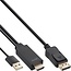 InLine HDMI - DisplayPort kabel | USB-A voeding | 4K 30Hz | 1,5 meter
