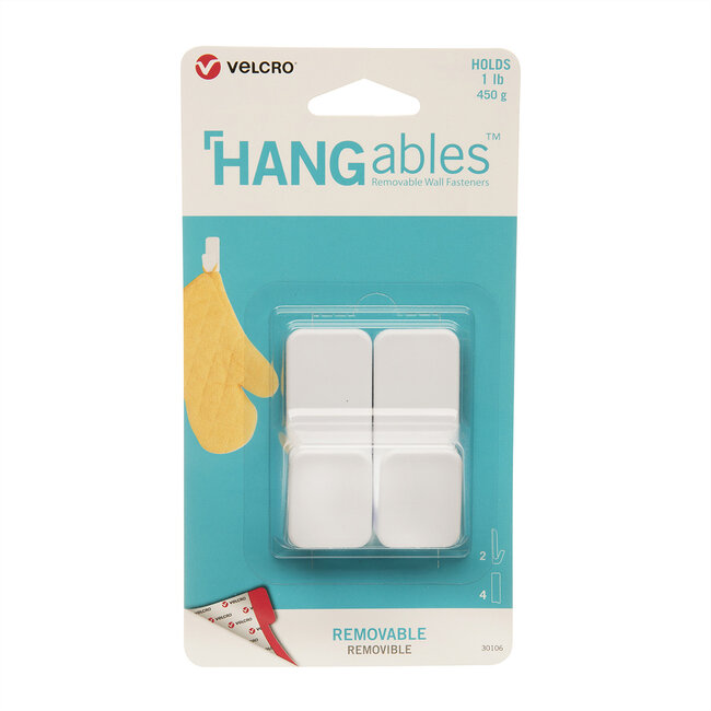 VELCRO® HANGables Kleine Klebe-Haken 450g, 2 St. wiederablösbar, weiß