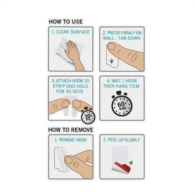 VELCRO® HANGables Mikro-Klebe-Haken 225g, 4 St. wiederablösbar, weiß