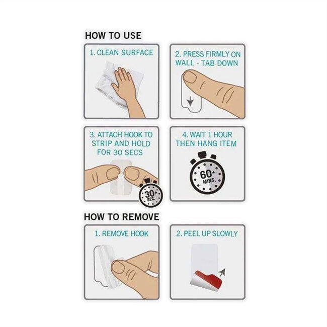 VELCRO® HANGables Mikro-Klebe-Haken 225g, 8 St. wiederablösbar, weiß