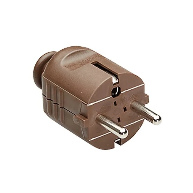 Bachmann CEE 7/7 geaarde stroomstekker | recht | bruin