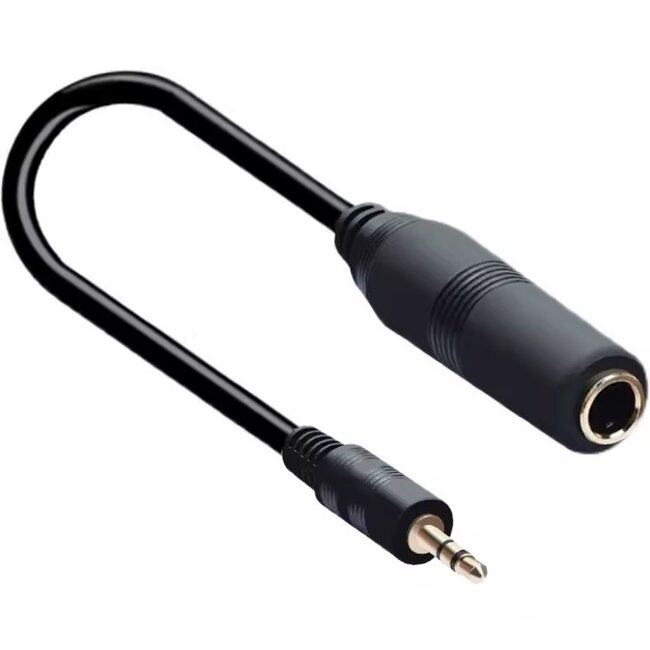 3,5mm Jack (m) - 6,35mm Jack (v) adapter | stereo | verguld | 0,30 meter