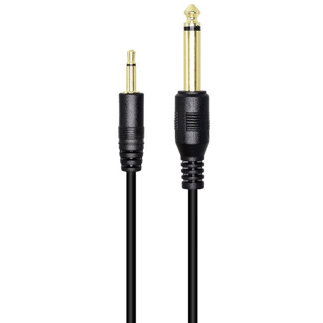 3,5mm Jack - 6,35mm Jack kabel | mono | verguld | 5 meter