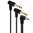 3,5mm Jack stereo haaks - 2x 6,35mm Jack mono haaks kabel | verguld | 0,30 meter