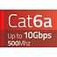 UTP CAT6a slimline netwerkkabel | haaks (boven) / haaks (beneden) | LSZH | zwart | 0,25 meter