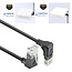 UTP CAT6a slimline netwerkkabel | haaks (boven) / haaks (beneden) | LSZH | zwart | 1 meter