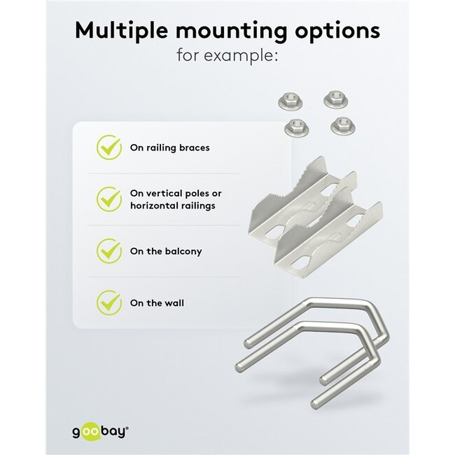 Goobay mastklem set voor satellietschotel | klemdiameter 30-60 mm | zilver