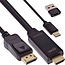 InLine HDMI - DisplayPort kabel | USB-C/USB-A voeding | 4K 60Hz | 1 meter