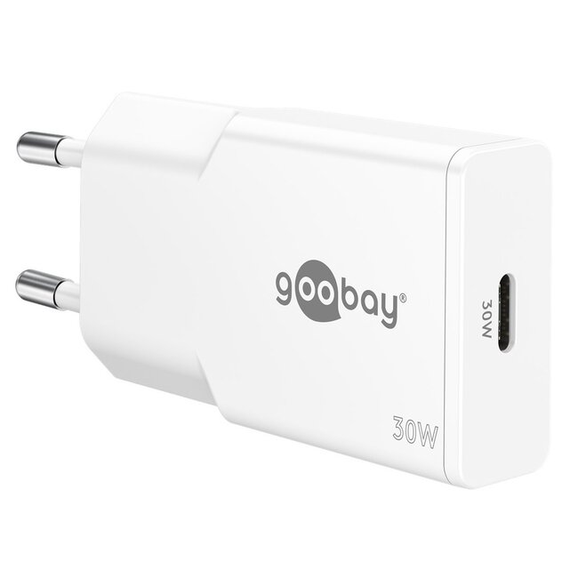 Goobay slim USB lader | USB-C PD | GaN | 30W | wit