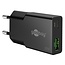 Goobay slim USB lader | USB-C PD + USB-A QC | GaN | 25W | zwart