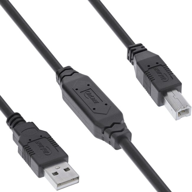 InLine actieve USB-A - USB-B kabel | USB2.0 | 7,5 meter