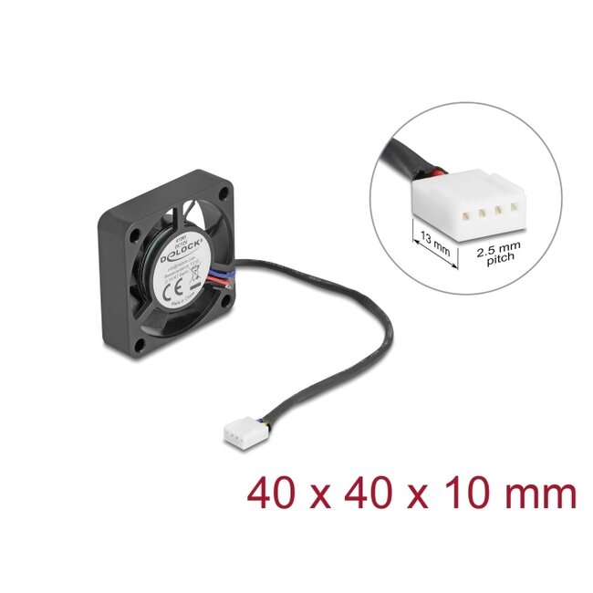 Delock Axial Fan 12 V DC, 40 x 40 x 10 mm black