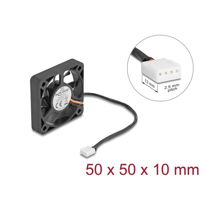 Delock Axial Fan 12 V DC, 50 x 50 x 10 mm black
