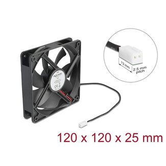 DeLOCK Delock Axial Fan 5 V DC, 120 x 120 x 25 mm black