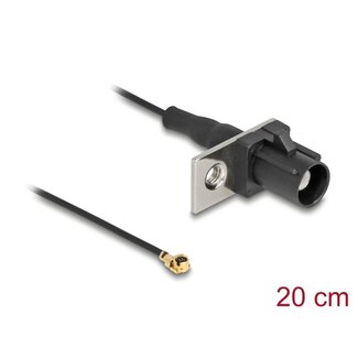 DeLOCK Delock Antenna Cable FAKRA A plug to MHF® I plug 1.13 - 20 cm 1 prepunched hole